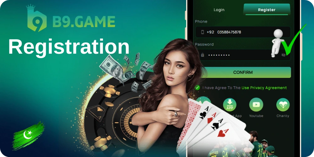 Fast registration of B9 Game in Pakistan